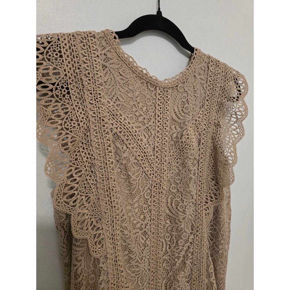 Able and Gauge Brown Lace Dress Tank Top Shirt Women's Size Large - Picture 3 of 6